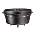 3 Legged Pré-Temperado Ferro Fundido Camping Tampa Flangeada Deep Dutch Forno, 6 Quart